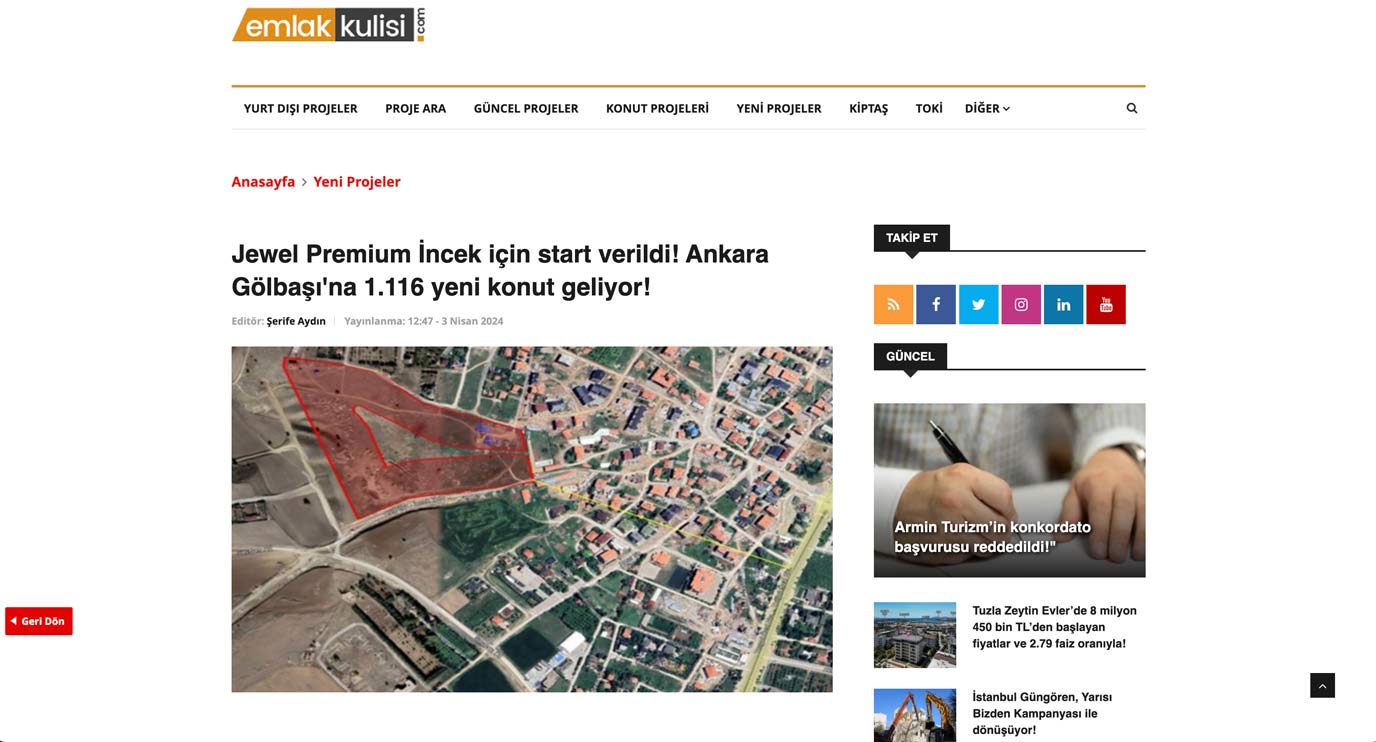 Jewel Premium İncek için start verildi!